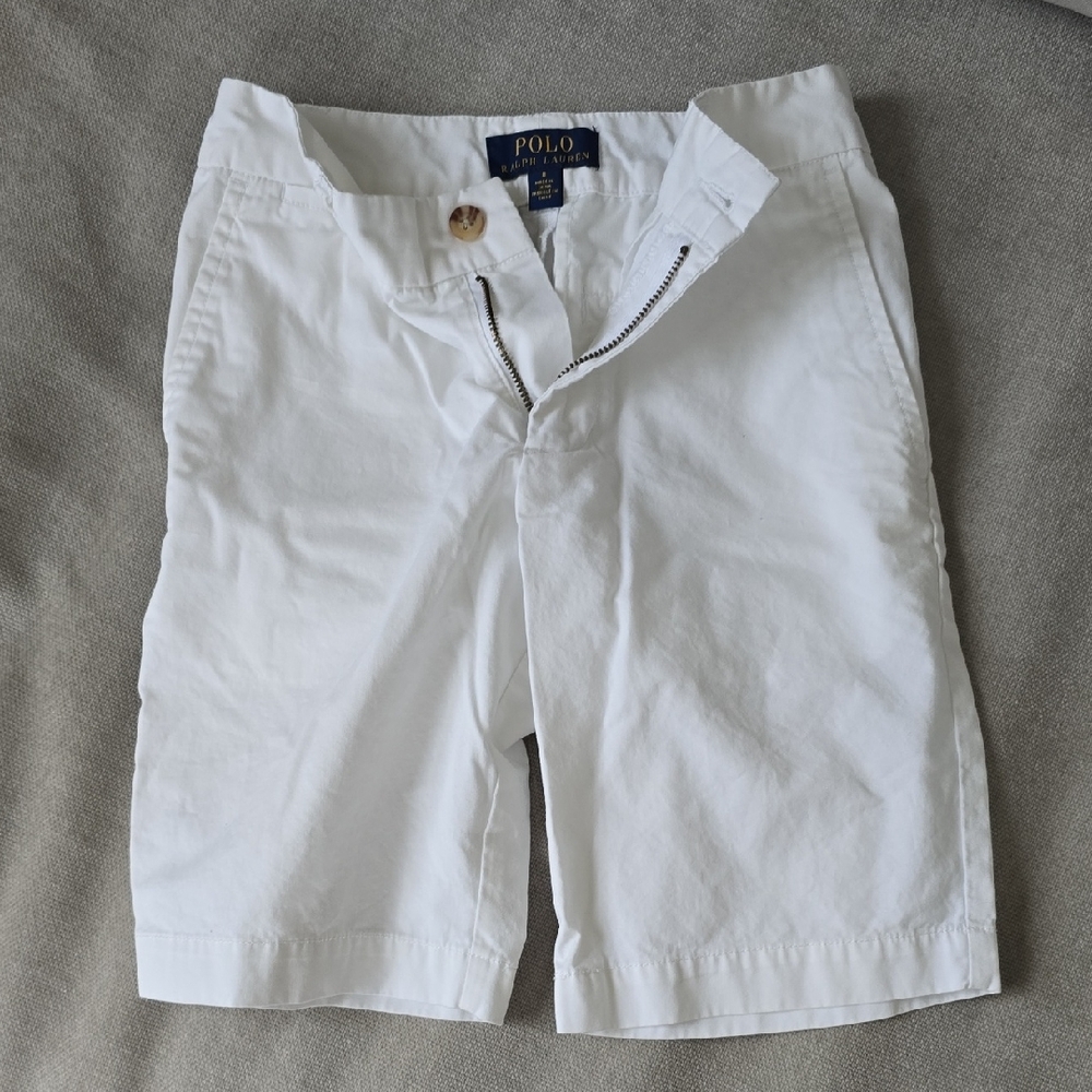 Polo by Ralph Lauren White Flat Front Shorts